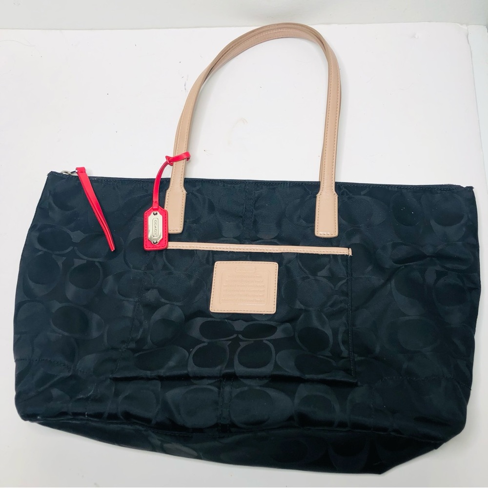 Coach Black Signature C Canvas Tote